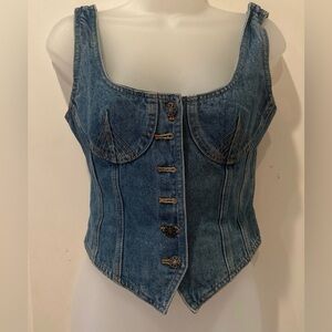 Lioness Denim Corset Top!  Size S.  NWT.